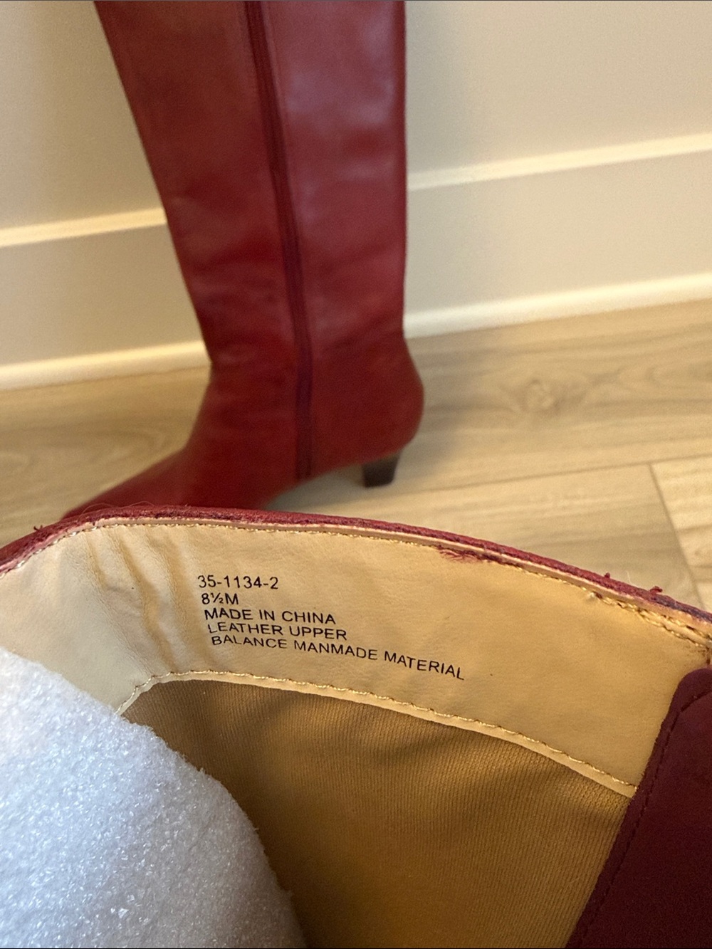 Never Worn Classic Red Knee-High Vegan Leather Boots - Picture 6 of 6